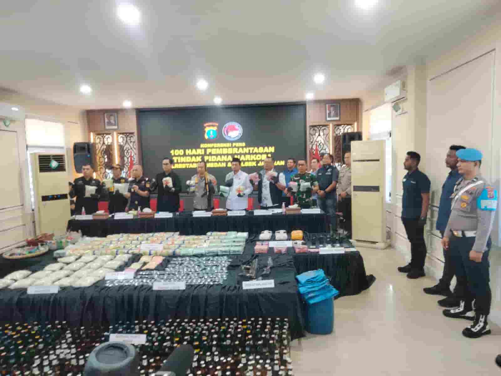 Selama 100 Hari, Polrestabes Medan Sita 156 Kg Sabu dan Bekuk 718 Tersangka