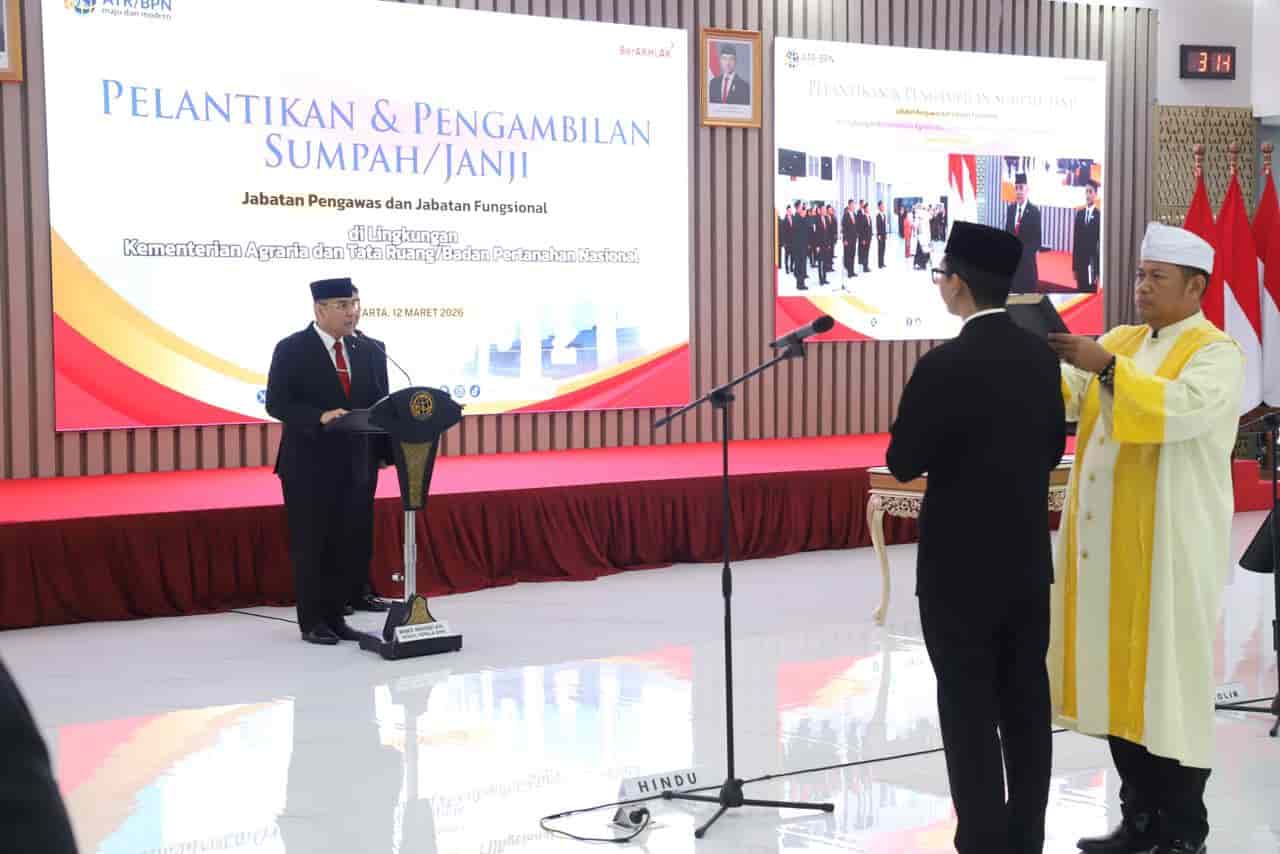 Wamen ATR/BPN Lantik Pejabat Pengawas dan Fungsional, Tegaskan Peran Sebagai Ujung Tombak Pelayanan Pertanahan