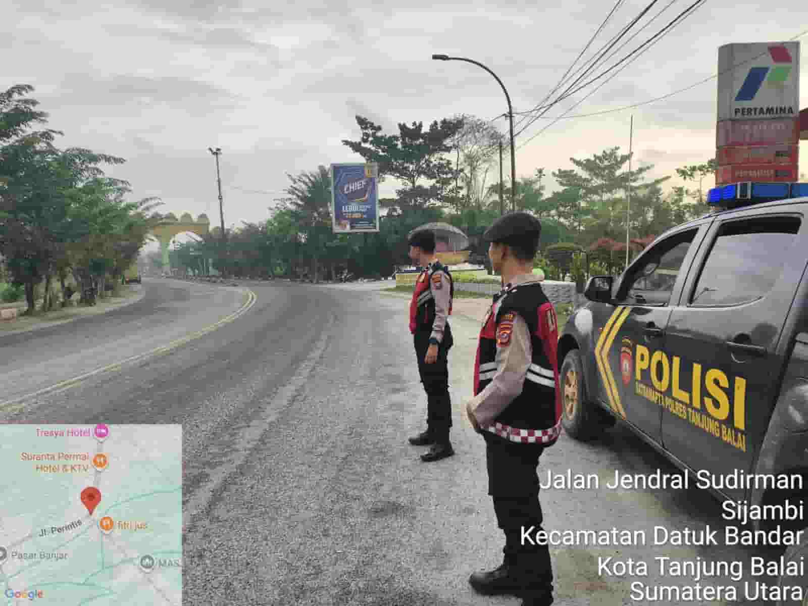 Jaga Kondusivitas Kota, Sat Samapta Polres Tanjungbalai Gelar Patroli di Titik Vital