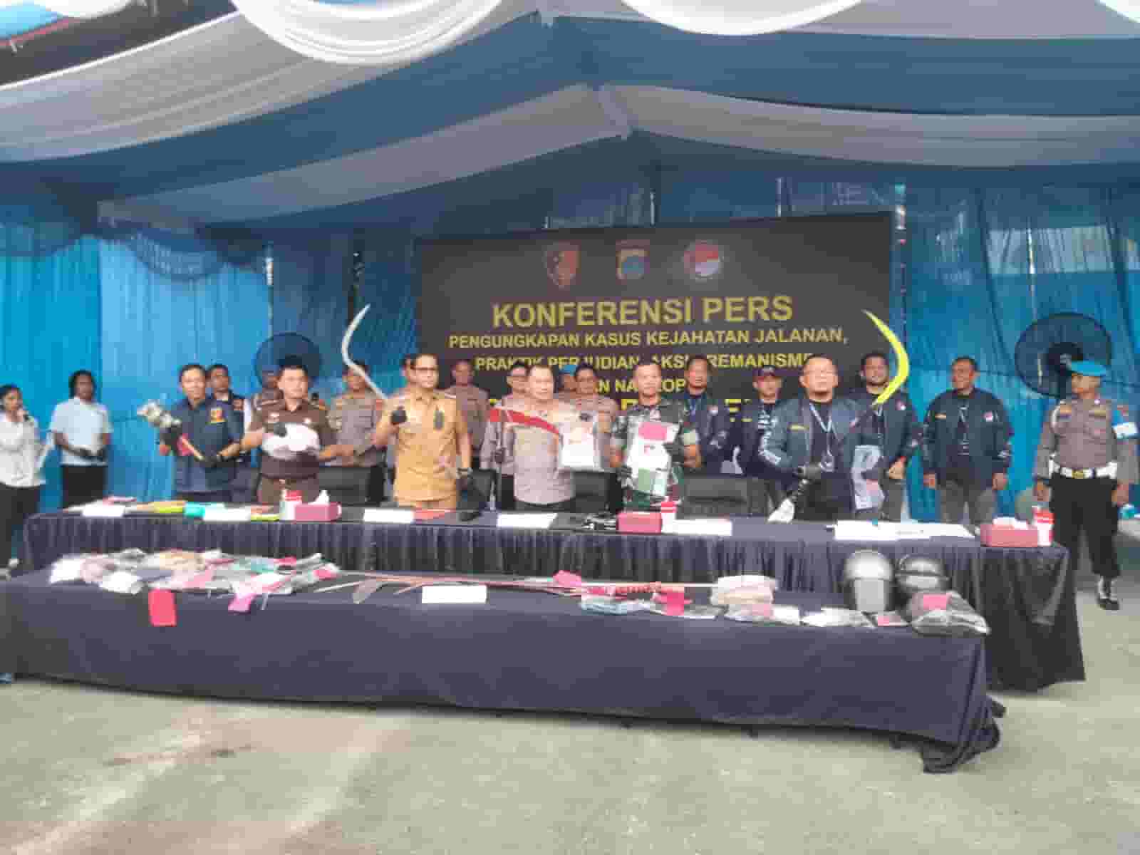Hanya 15 Hari Kerja, Tim Gabungan Polrestabes Medan Ungkap 142 Kasus Kejahatan Jalanan dan 178 Tersangka