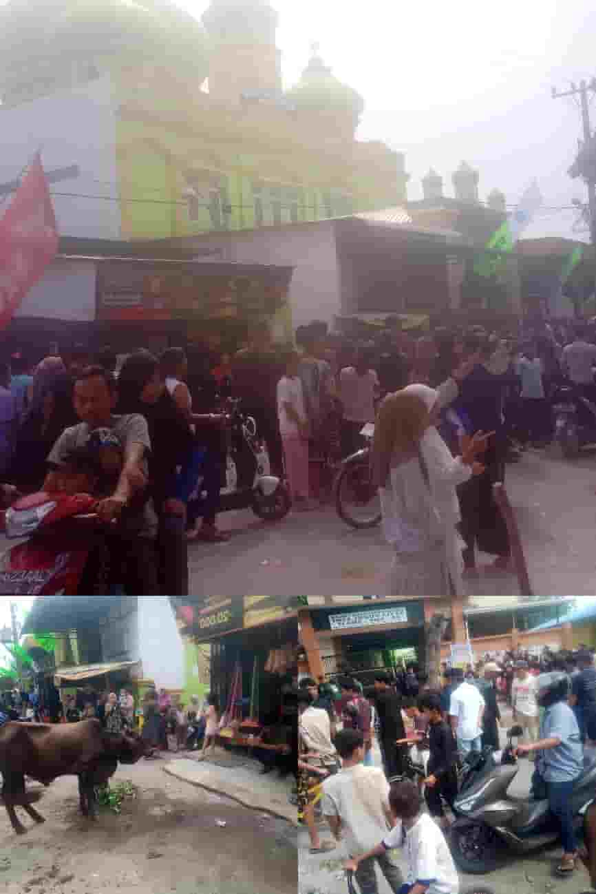 Antusias Masyarakat Saksikan Ritual Pemotongan Hewan Kurban Iduladha 1447 H di Masjid Al Istiqomah Mabar Hilir