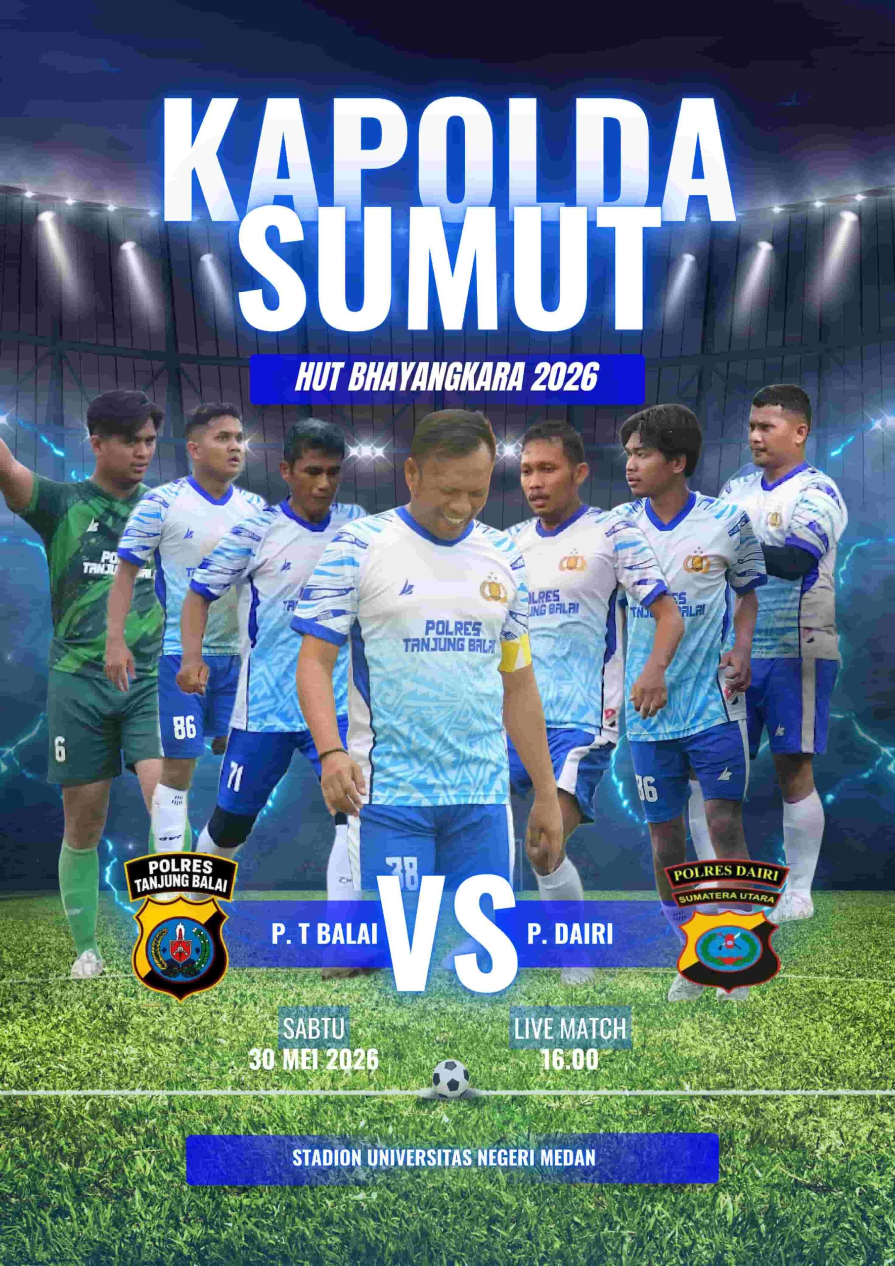 PERTANDINGAN BERSEJARAH DI STADION UNIMED: PS Polres Tanjung Balai Hadapi PS Polres Dairi di Babak 8 Besar