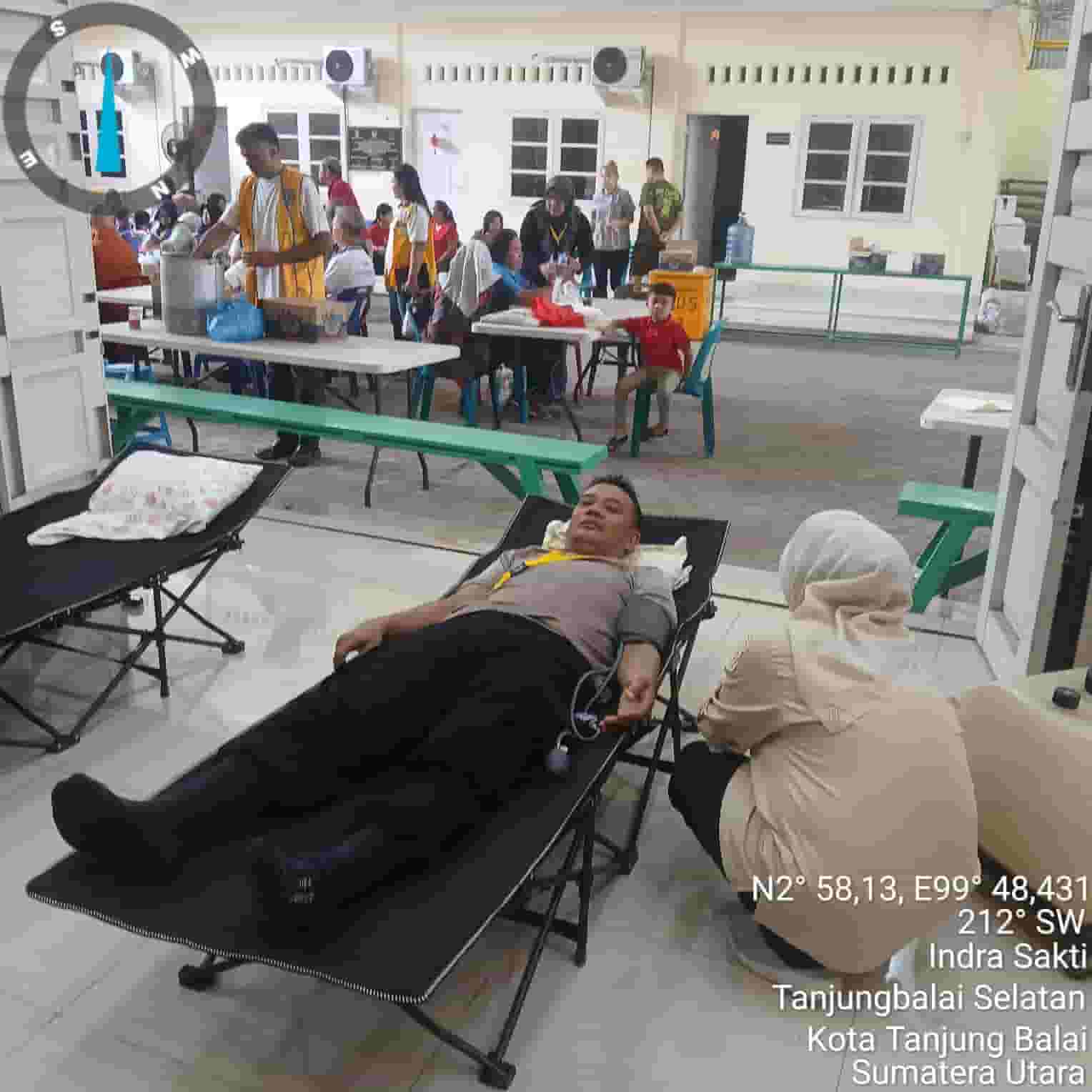 Sambut Hari Raya Waisak, Polres Tanjungbalai Ikuti Kegiatan Donor Darah di Vihara Triratna
