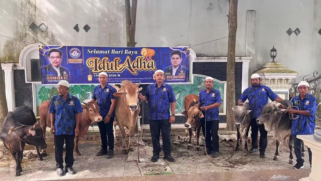 KOMBAT Sumut Sembelih 6 Ekor Sapi Kurban di Empat Lokasi pada Idul Adha 1447 H