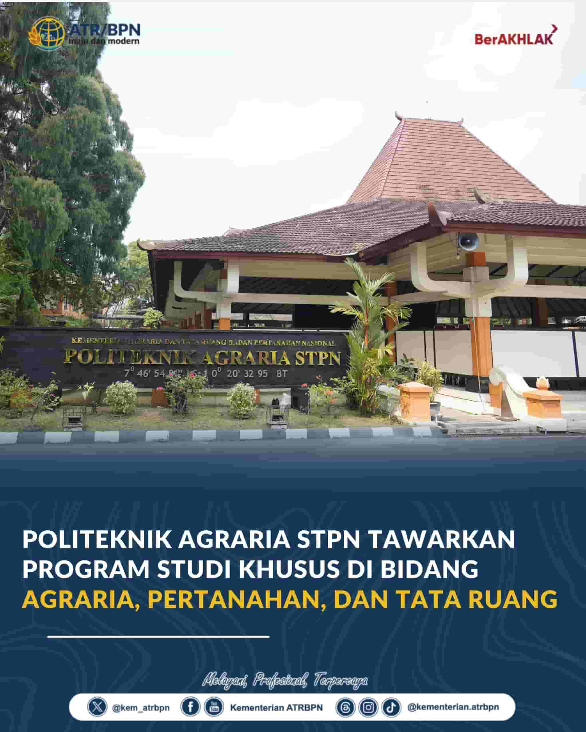 Politeknik Agraria STPN Tawarkan Program Studi Khusus Bidang Agraria, Pertanahan, dan Tata Ruang